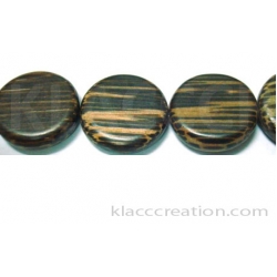 Old Palm Wood Flat Round Beads with Rounded Edge 20mm